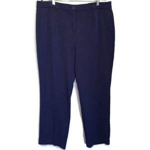 3/$20 Tradition Navy Blue Pleated Trousers Pants Womens Plus Size 18 Business